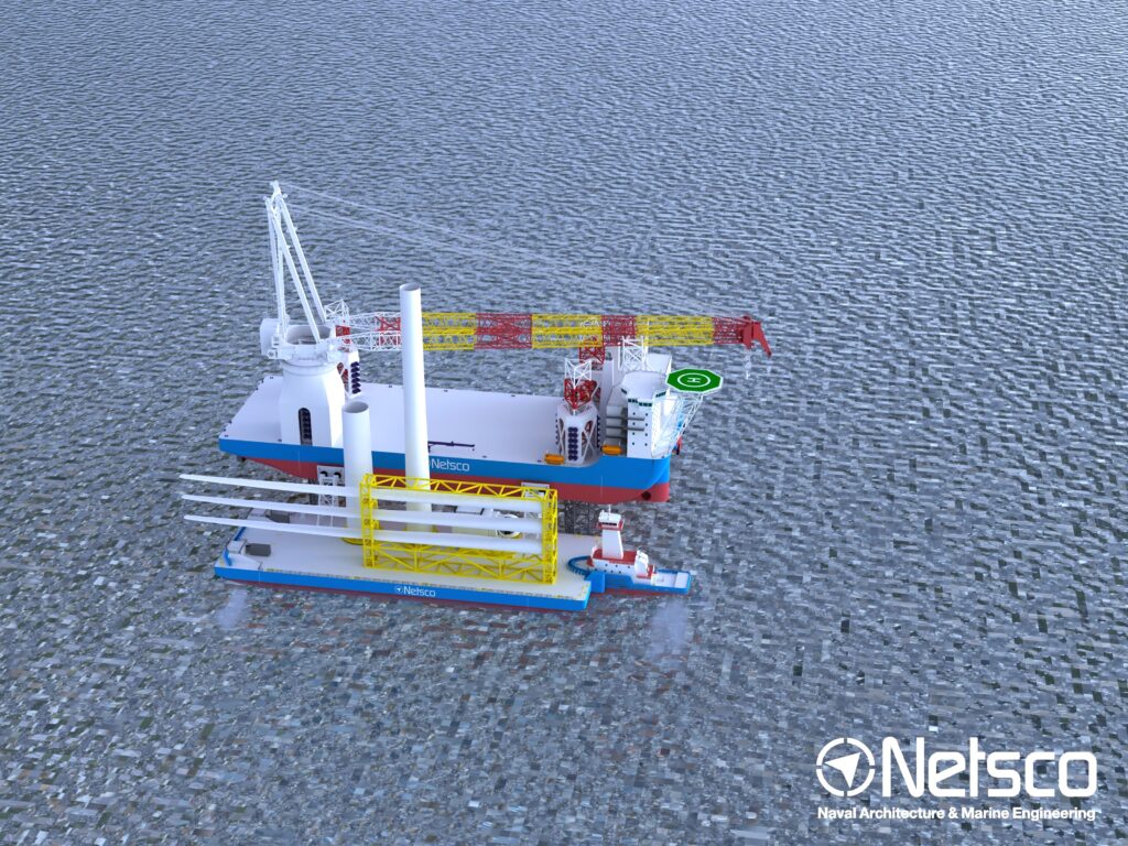 WTIV and feeder vessel.